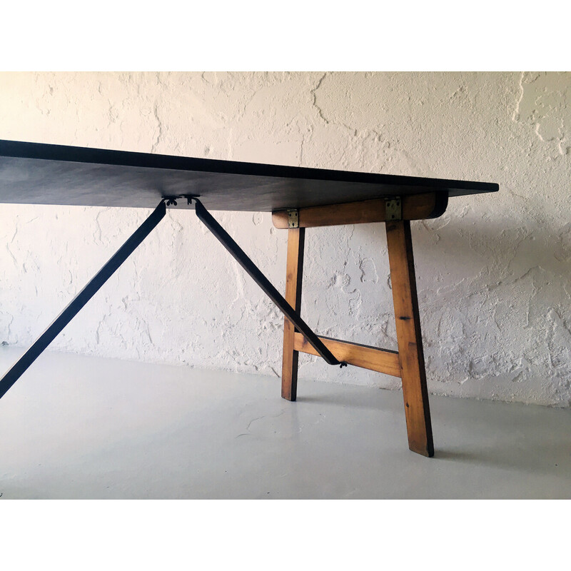 Mesa de madera plegable vintage, años 50