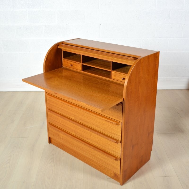 Mid-century Danish blond teck secretary - 1980s