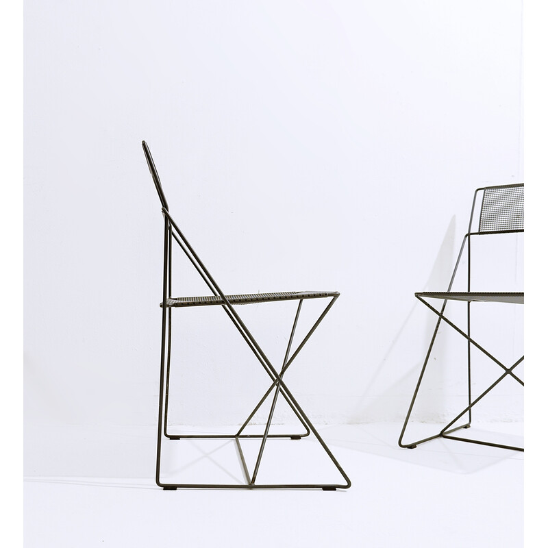 Danish vintage chairs "Nuova X Line Omli" by Niels Jørgen Haugesen for Hybodan, Denmark 1970