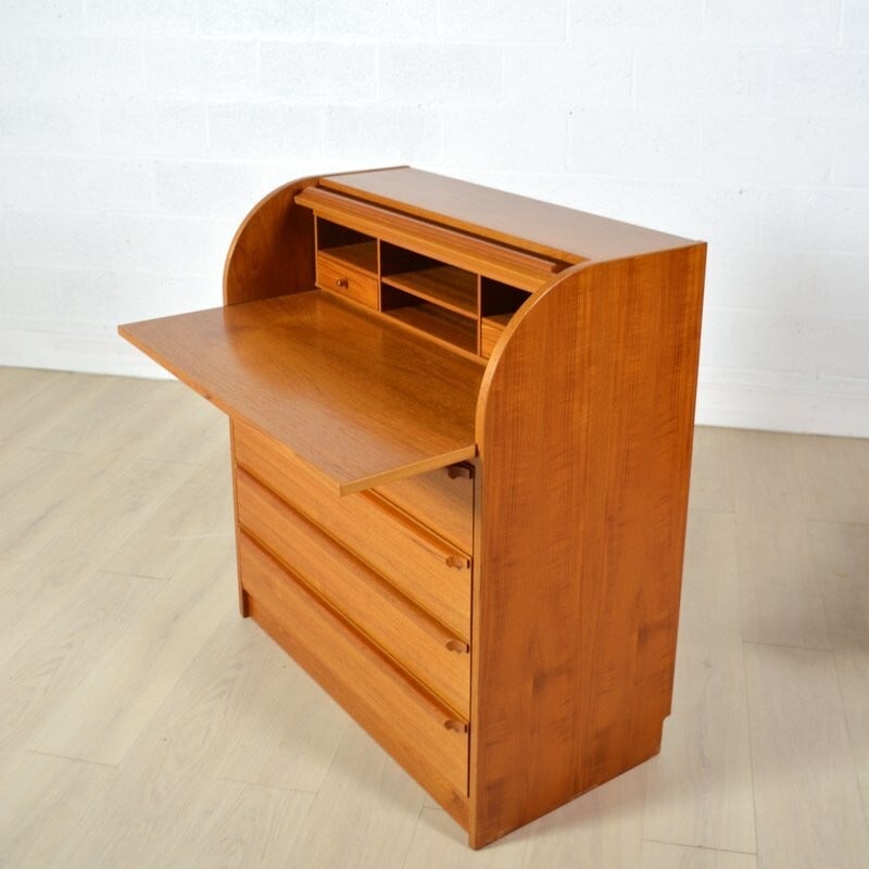 Mid-century Danish blond teck secretary - 1980s