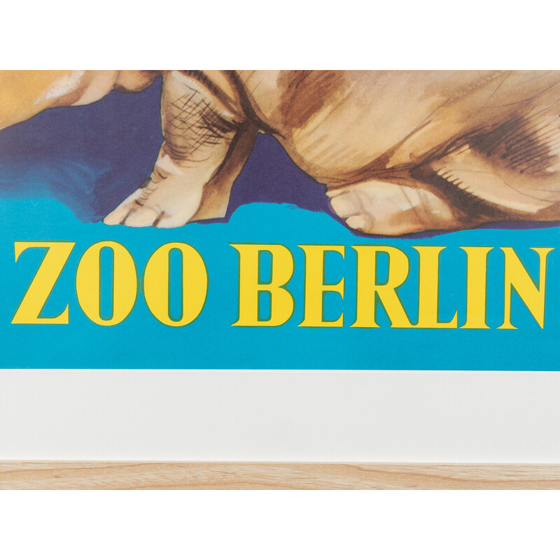 Affiche vintage du zoo de Berlin, 1950