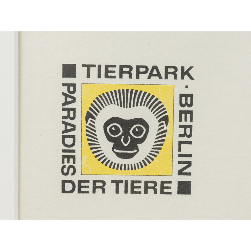 Cartaz Vintage do Parque de Vida Selvagem de Berlim, década de 1970