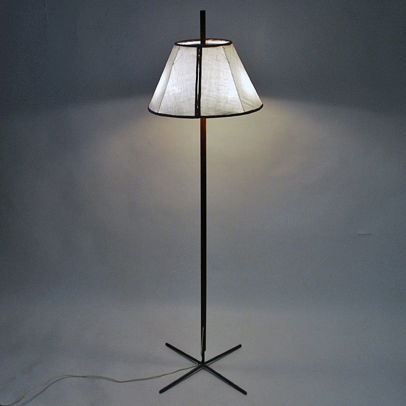 Vintage floor lamp mod G35 in teak and iron by Hans-Agne Jakobsson for Markaryd, Sweden 1960s