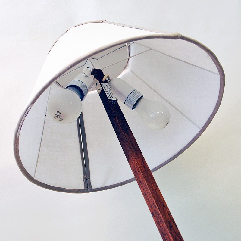 Vintage floor lamp mod G35 in teak and iron by Hans-Agne Jakobsson for Markaryd, Sweden 1960s