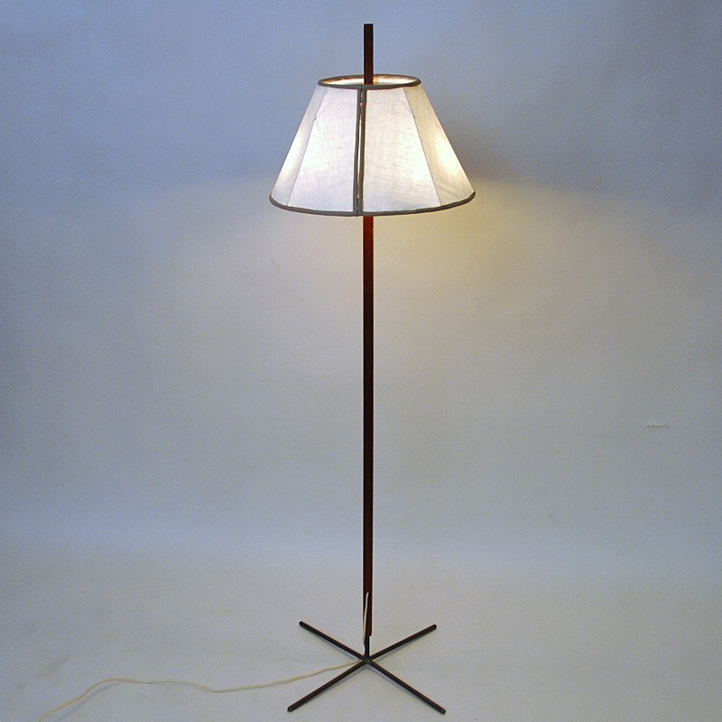 Lampada da terra vintage mod G35 in teak e ferro di Hans-Agne Jakobsson per Markaryd, Svezia 1960