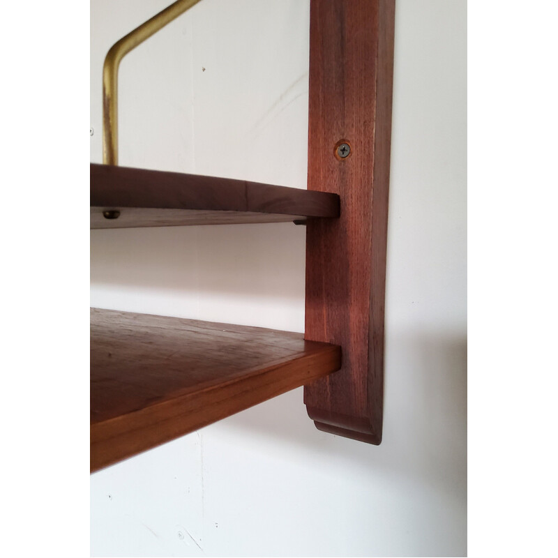 Scaffale da parete in legno scandinavo vintage