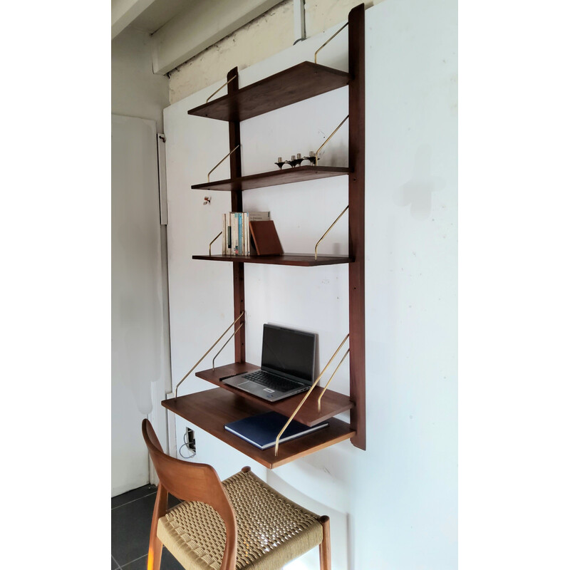 Scandinavian vintage wood wall shelf