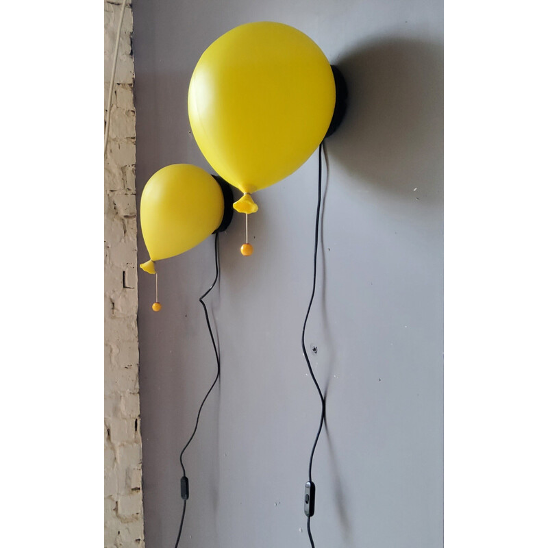 Pair of vintage Bilumen balloon wall lamps by Yves Chritin, Italy 1970