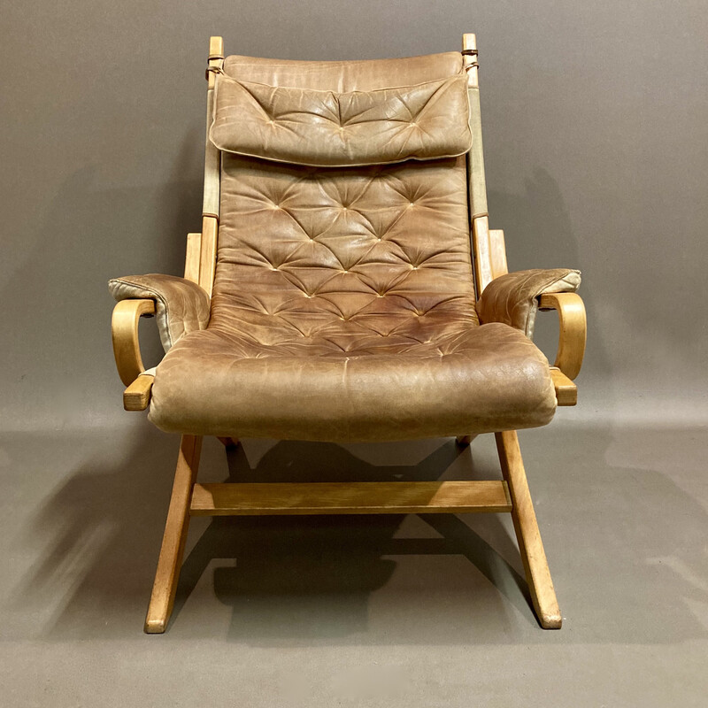 Scandinavian vintage leather armchair, 1960