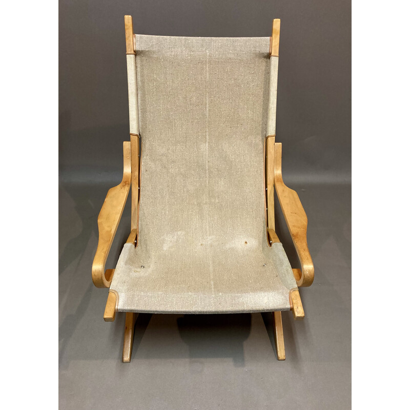 Scandinavische vintage lederen fauteuil, 1960