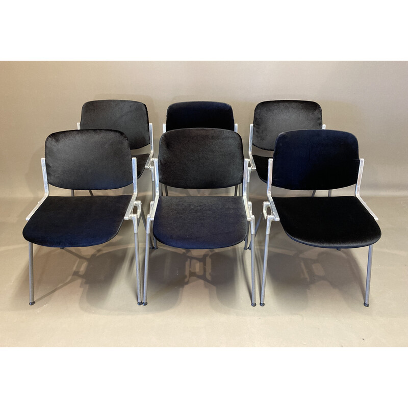 Set of 6 vintage chairs by Giancarlo Piretti for Castelli, 1960