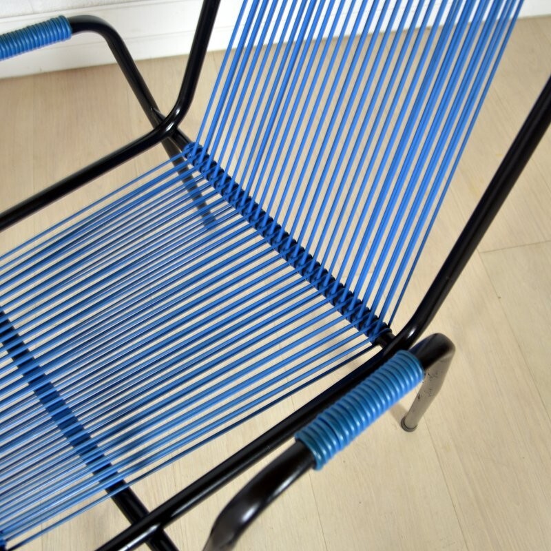 Metal and scoubidou chair - 1950s