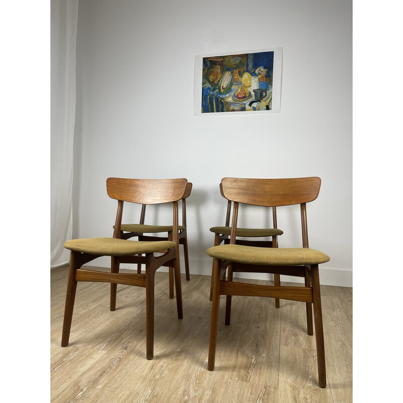 Set of 4 vintage Danish chairs by Schiønning and Elgaard