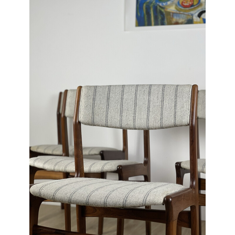 Set of 4 vintage Danish chairs by Erik Buch