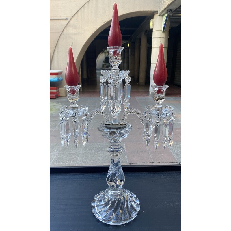Vintage Baccarat crystal candlestick, 1970s