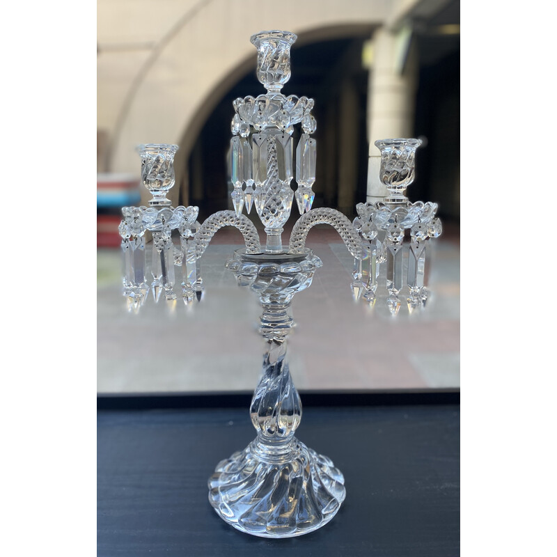 Vintage Baccarat crystal candlestick, 1970s
