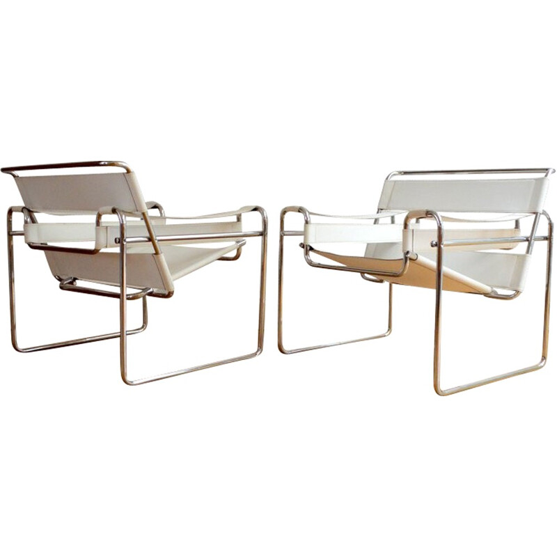 Pair of armchairs model Wassily by Marcel BREUER - 1980s