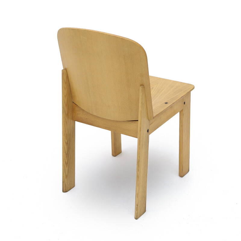 Vintage houten stoel van Luca Meda voor Longoni, 1970
