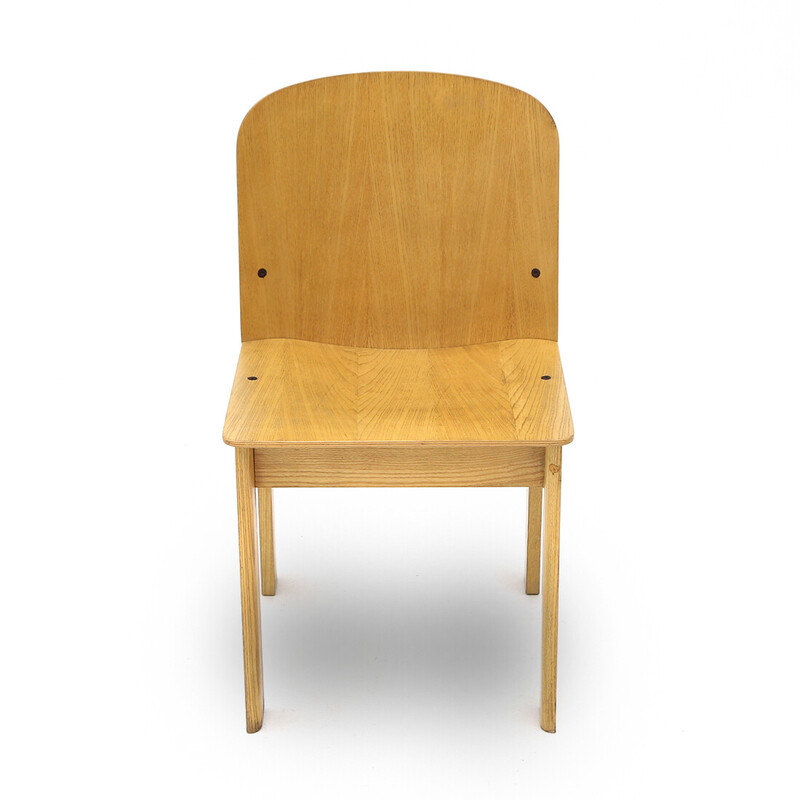 Vintage wooden chair by Luca Meda for Longoni, 1970s