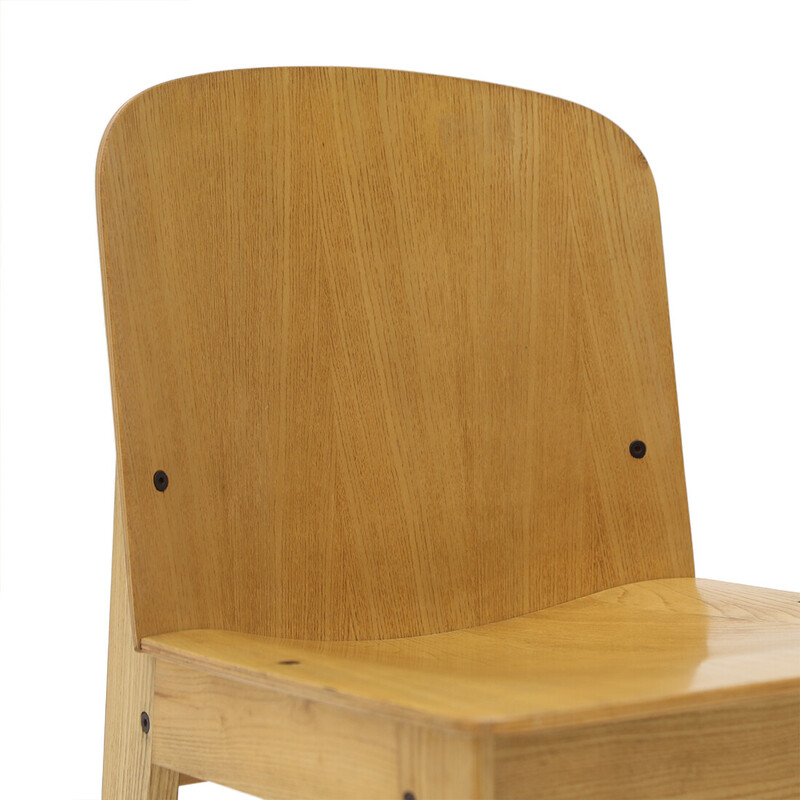 Vintage wooden chair by Luca Meda for Longoni, 1970s