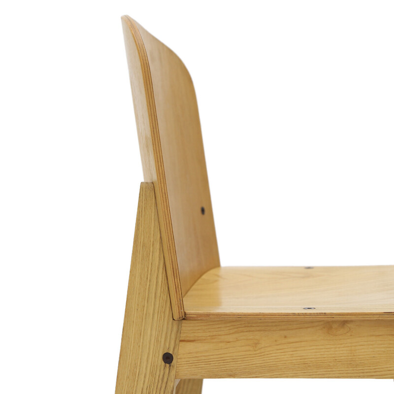 Cadeira de madeira Vintage de Luca Meda para Longoni, década de 1970