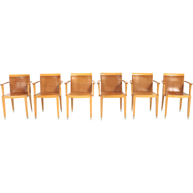 Conjunto de 6 cadeiras Aro italianas vintage por Chi Wing Lo para Giorgetti, 1990