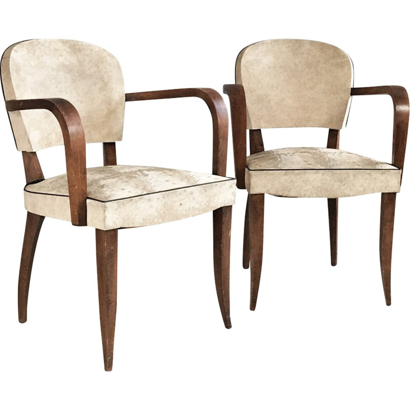 Paire de chaises vintage belges en chêne - 1960