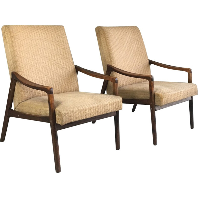 Paire de chaises Tchèques  en chêne - 1960s