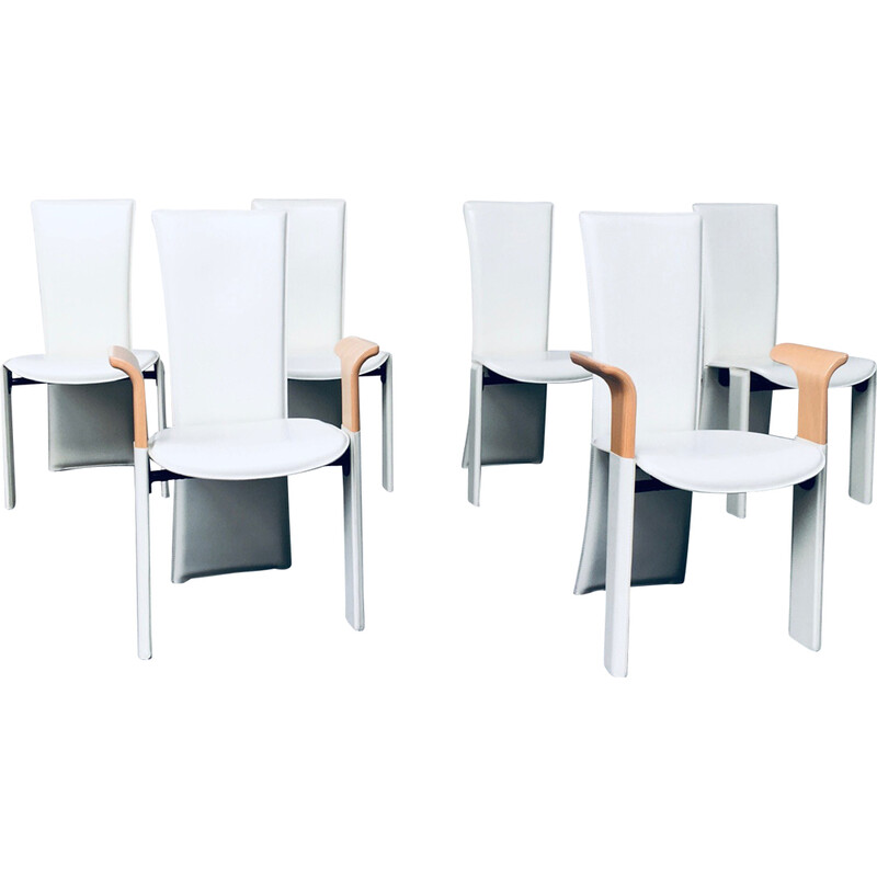 Set of 6 vintage Postmodern dining chairs by Pietro Costantini, Italy 1980s
