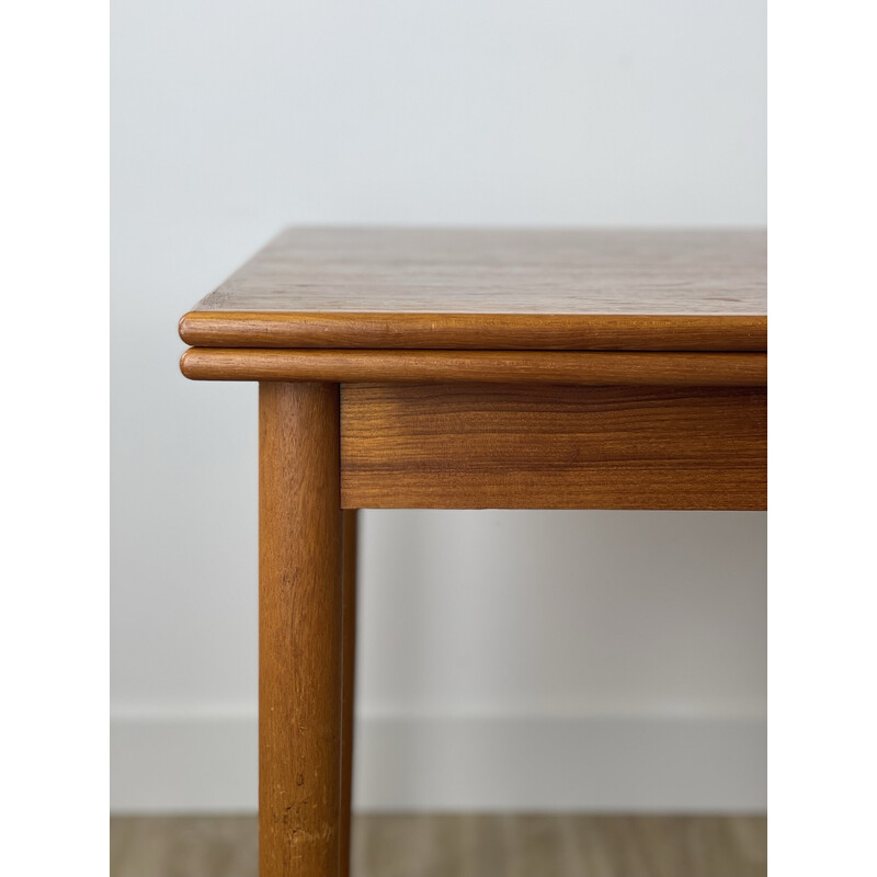 Scandinavian vintage solid wood table with two extensions