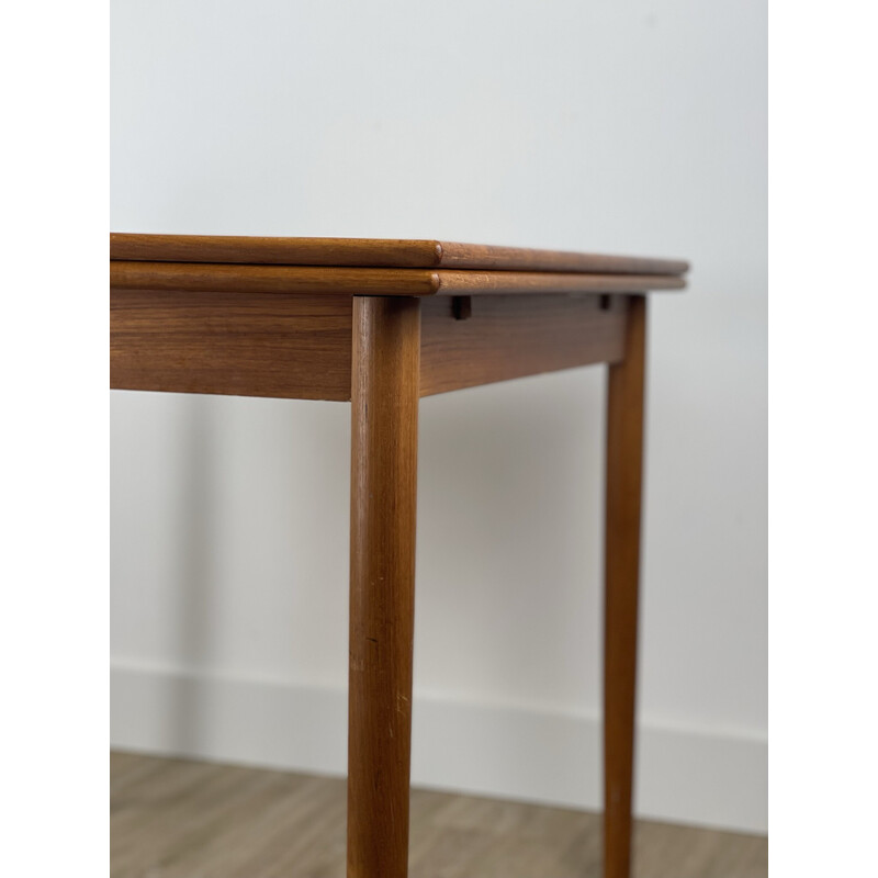 Scandinavian vintage solid wood table with two extensions