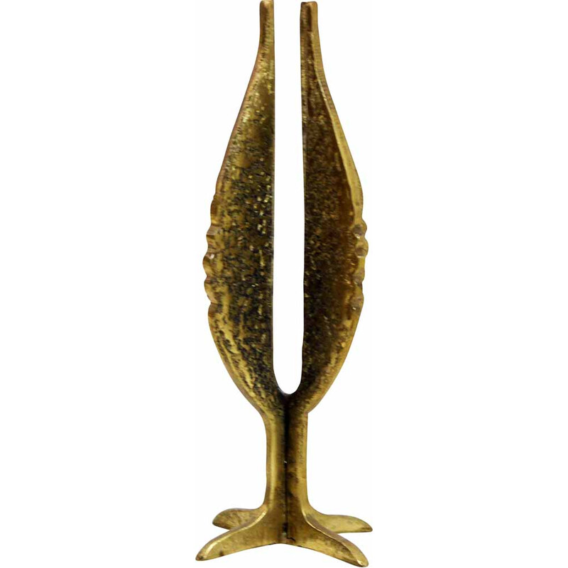 Vintage bronze Brutalist candlestick, 1960