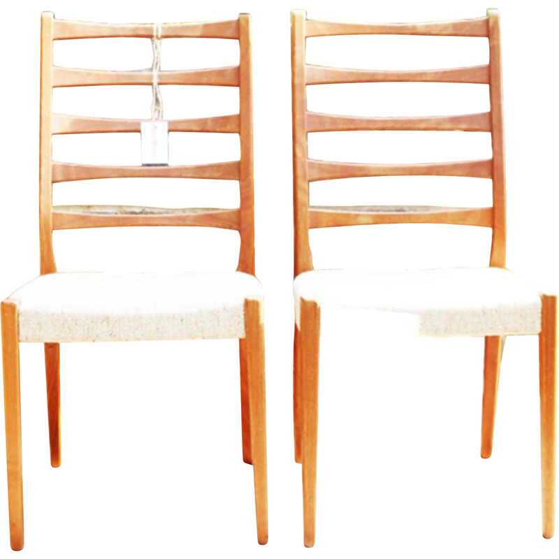 Swedish vintage ladder back dining chairs by Svegards of Markaryd, 1960s