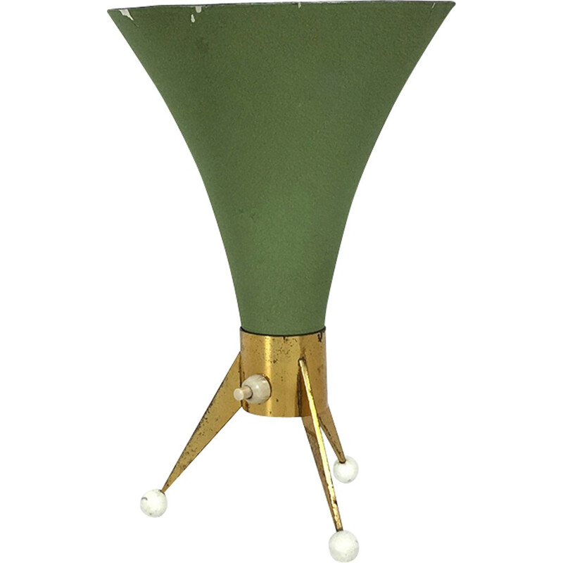 Tripod green table lamp  - 1950s