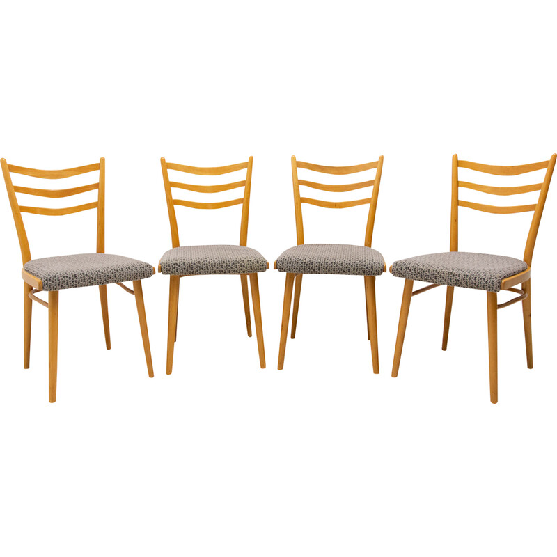 Ensemble de 4 chaises vintage par Jitona, Tchécoslovaquie 1960