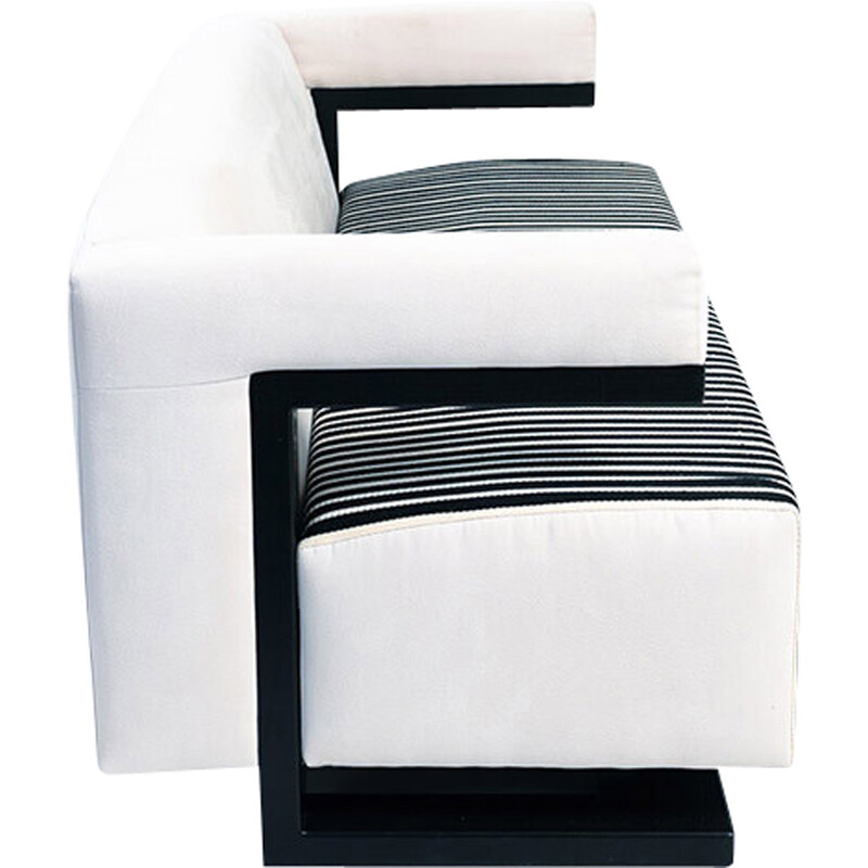 Sofá vintage Bauhaus en blanco y negro de Martin Gropius para Tecta