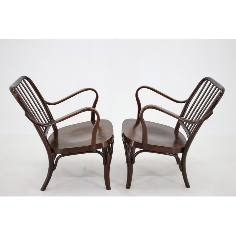 Pareja de sillones vintage de madera curvada no. 752 de Josef Frank para Thon, años 50
