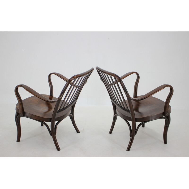 Pair of vintage bentwood armchairs no. 752 by Josef Frank for Thon, 1950s