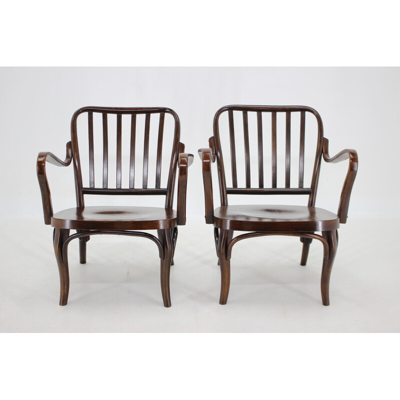 Pair of vintage bentwood armchairs no. 752 by Josef Frank for Thon, 1950s