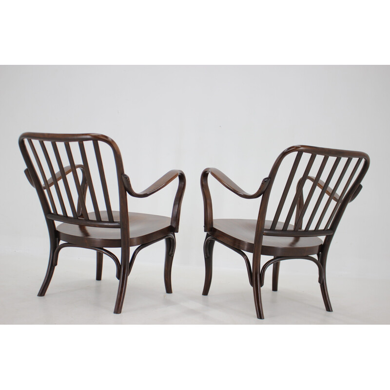 Pair of vintage bentwood armchairs no. 752 by Josef Frank for Thon, 1950s