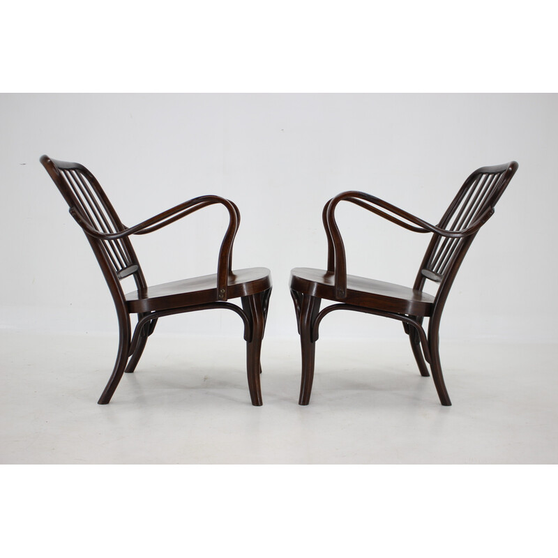 Pair of vintage bentwood armchairs no. 752 by Josef Frank for Thon, 1950s