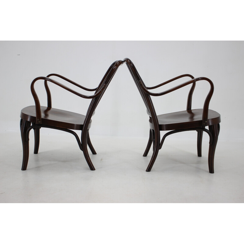 Pair of vintage bentwood armchairs no. 752 by Josef Frank for Thon, 1950s