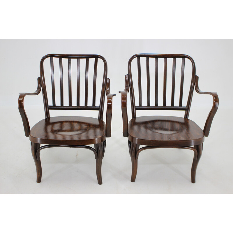 Pair of vintage bentwood armchairs no. 752 by Josef Frank for Thon, 1950s