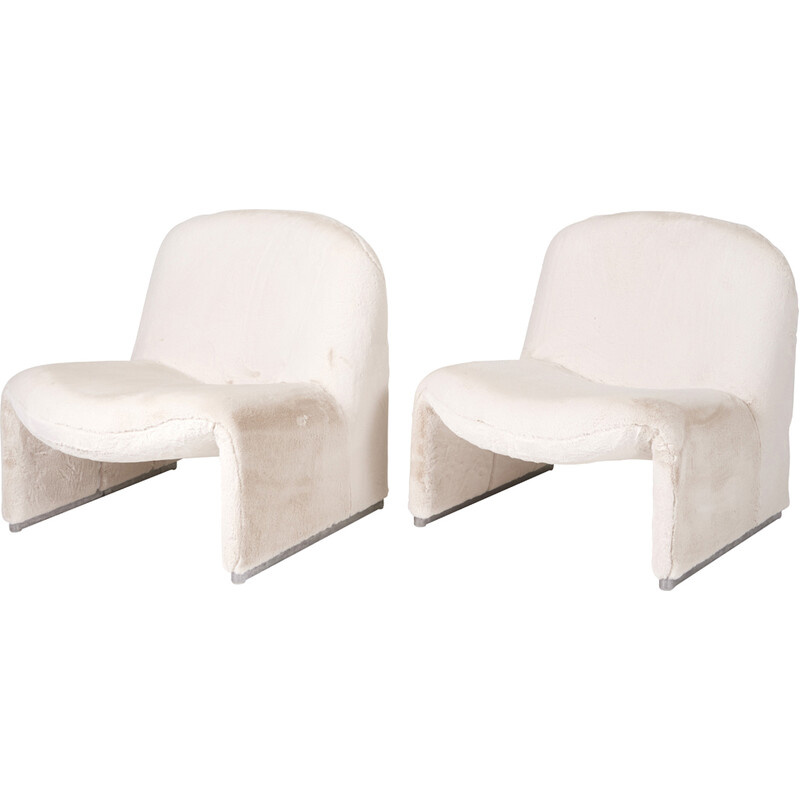 Pair of vintage Alky armchairs by Giancarlo Piretti for Artifort, Italy 1970