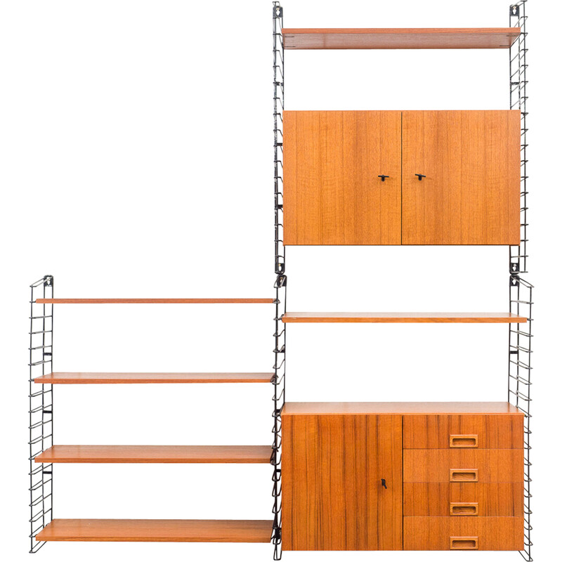 Estantería de teca de mediados de siglo, Musterring, 1960