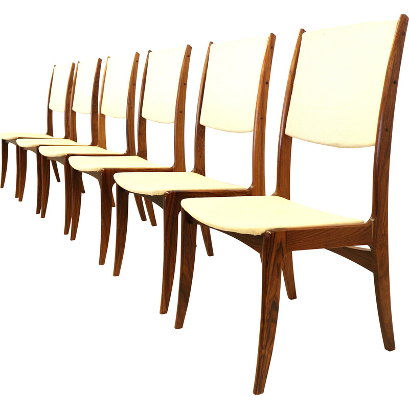 Ensemble de 6 chaises danoises vintage en palissandre par Dyrlund, 1960