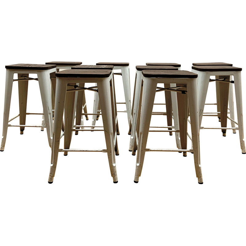 Set of 10 vintage Gaston bar stools