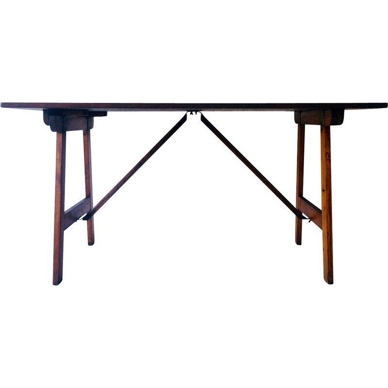 Table pliante vintage en bois, 1950