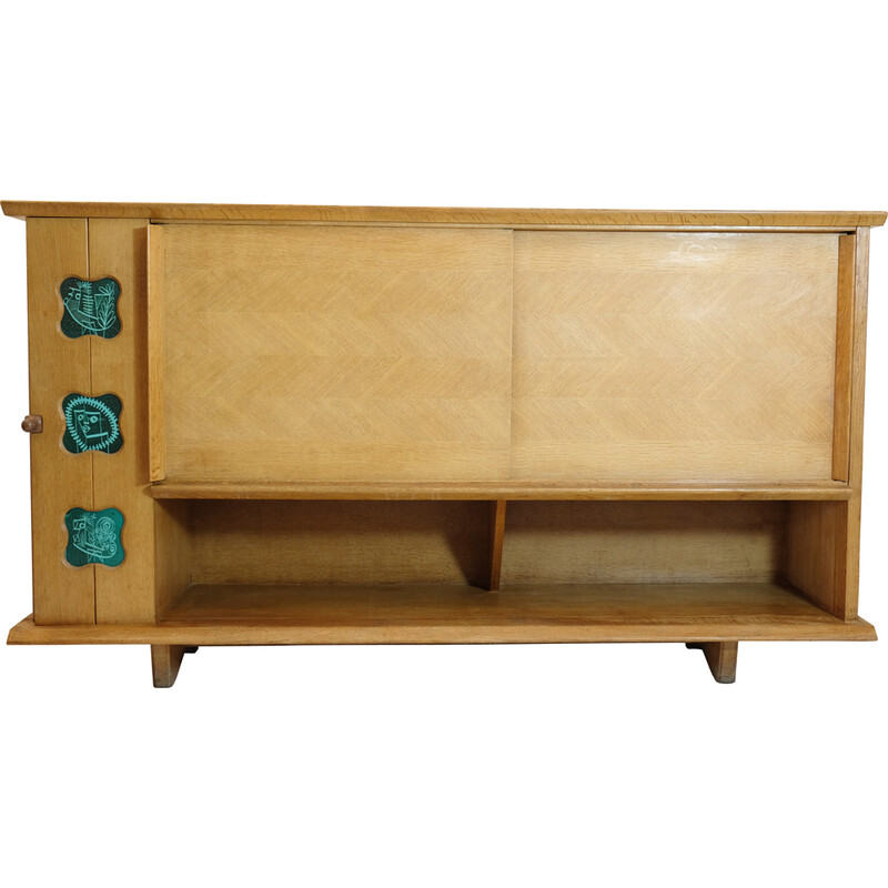 Vintage oakwood sideboard by Robert Guillerme and Jacques Chambron for Votre Maison, 1960-1970