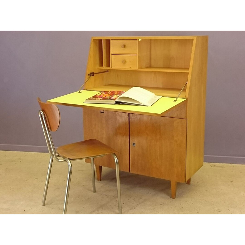 Mid-century writing desk in light oakwood - 1950s